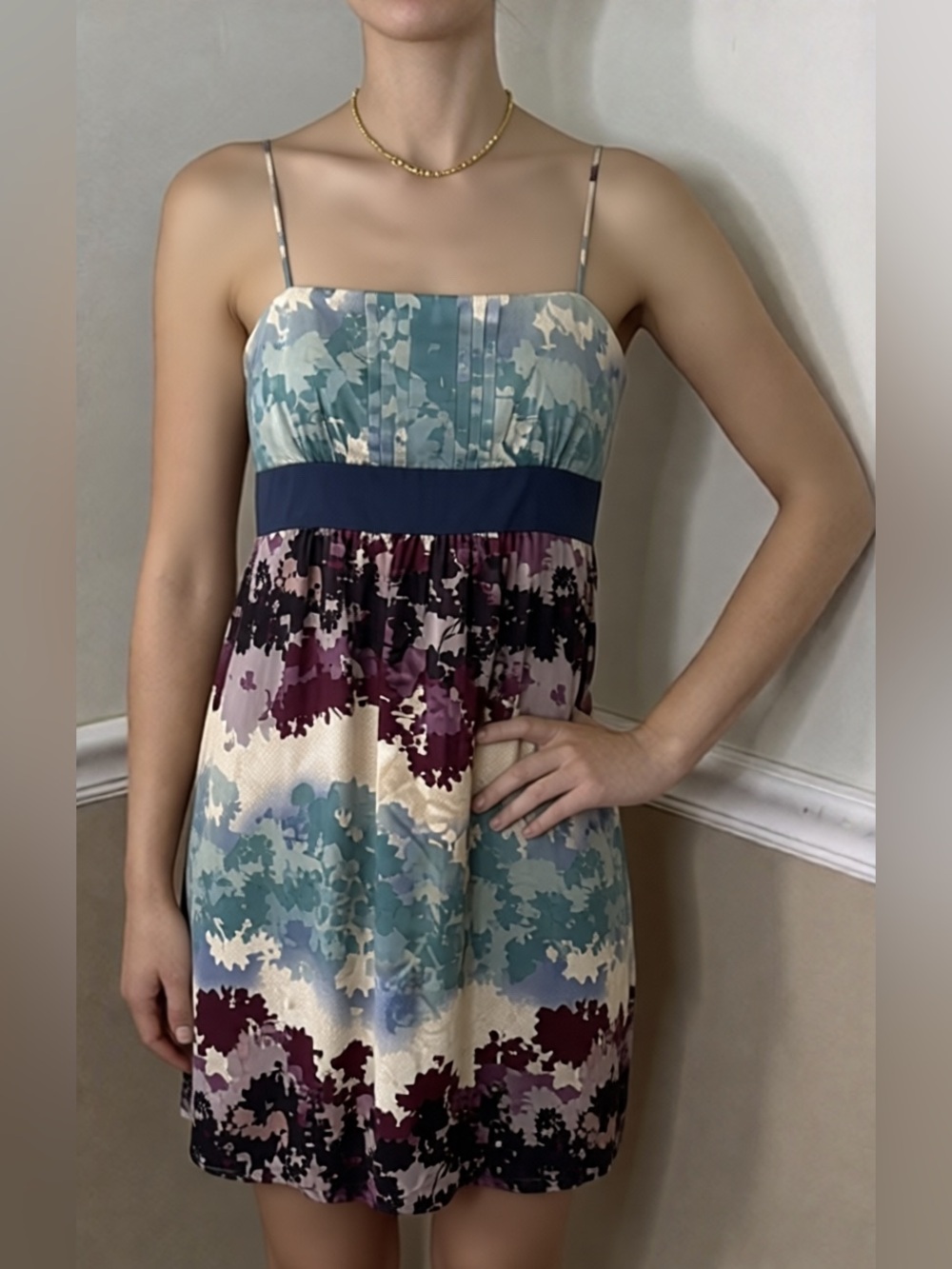 🎉 2 for $20! Max & Cleo Teal, Plum and Navy Spaghetti Strap Mini Dress